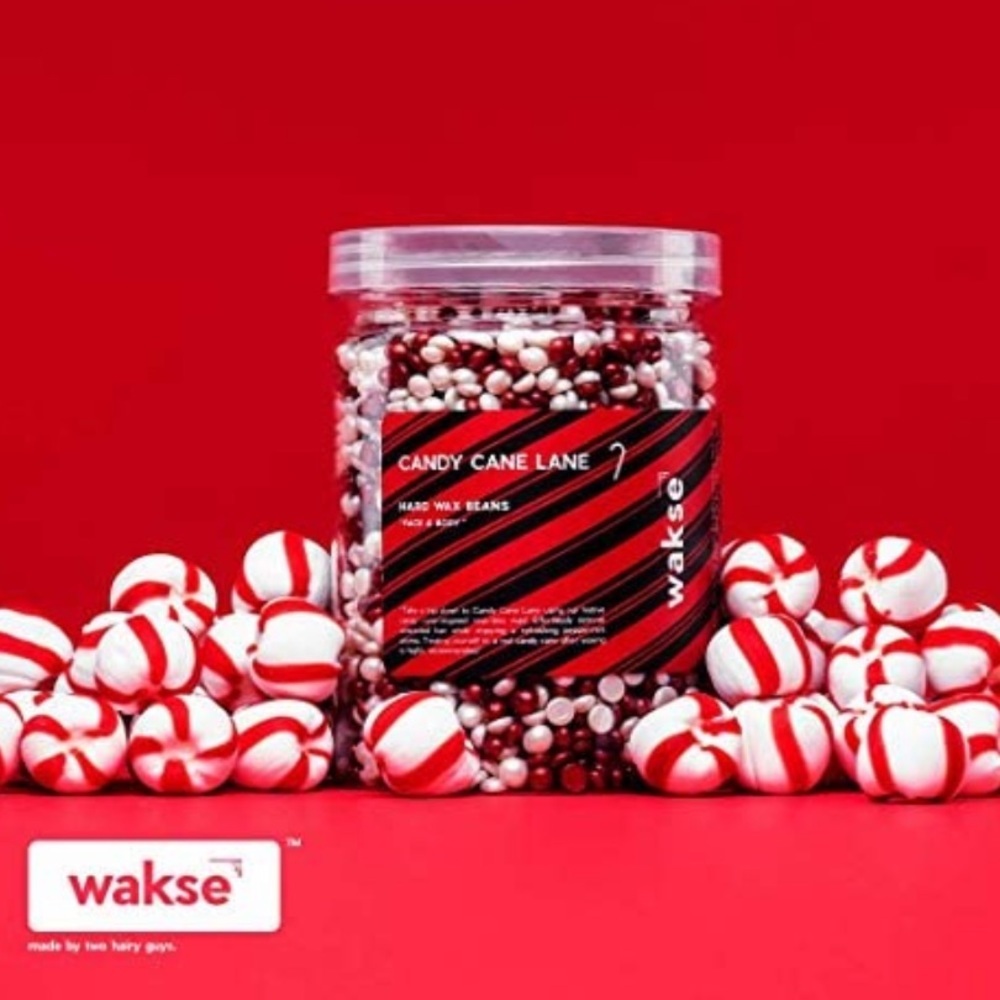 WAKSE Hair removable Wax Melting Pot and Beads in Candy Cane